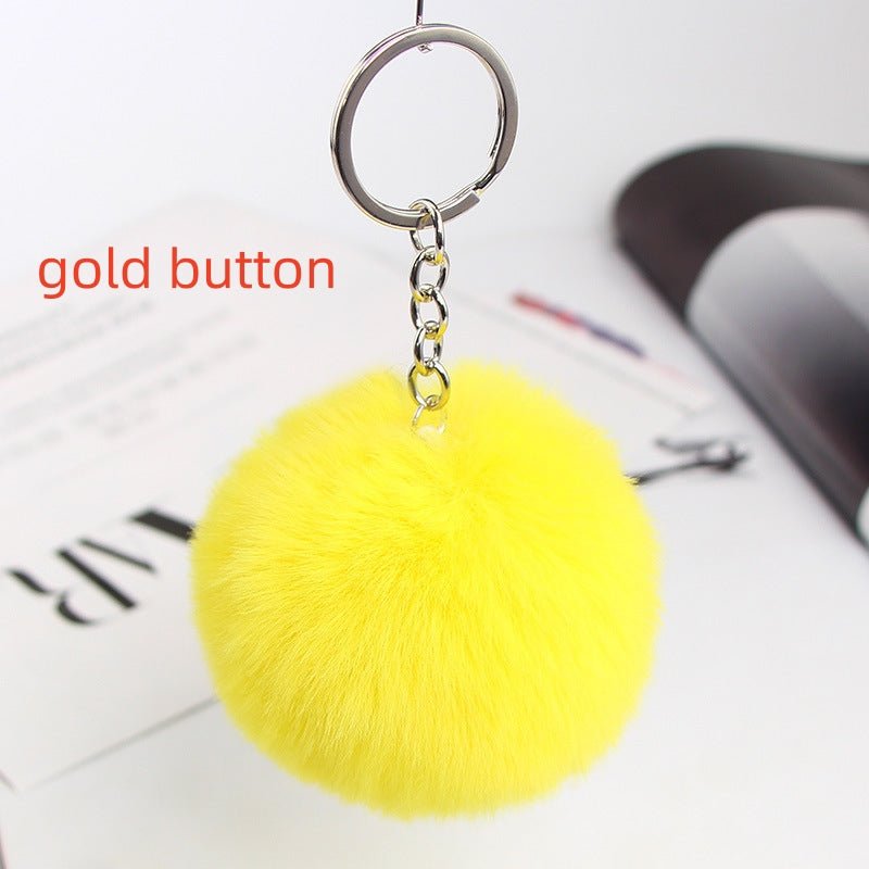 Twenty Colors Fluffy Fur Pom Pom Keychain Soft Faux Fur-like Ball Car Keyring Key Holder Women Bag | Orazek UK Ltd