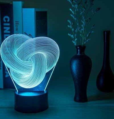 Twist Abstract LED 3D Night Light Touch Colorful Acrylic 3D Table Lamp Decoration Lighting Baby Sleeping Mood Lamp Best Gift | Orazek UK Ltd