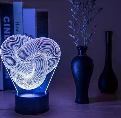 Twist Abstract LED 3D Night Light Touch Colorful Acrylic 3D Table Lamp Decoration Lighting Baby Sleeping Mood Lamp Best Gift | Orazek UK Ltd