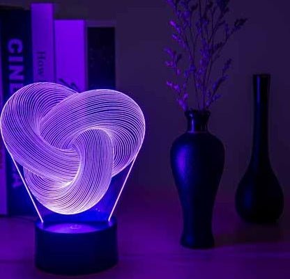 Twist Abstract LED 3D Night Light Touch Colorful Acrylic 3D Table Lamp Decoration Lighting Baby Sleeping Mood Lamp Best Gift | Orazek UK Ltd