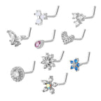 Unisex Stainless Steel Inlay Zircon Puncture Nose Ring | Orazek UK Ltd
