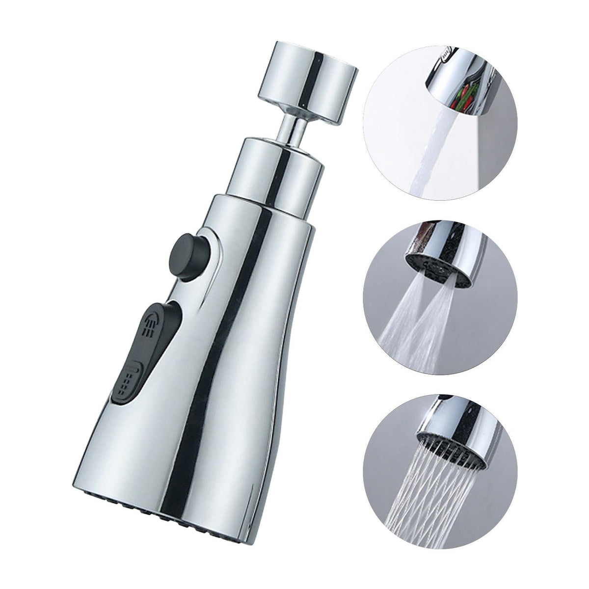 Universal Pressurized Faucet Sprayer Anti-splash 360 Degree Rotating Water Tap Three Stall Water Saving Faucet Nozzle Adapter | Orazek UK Ltd