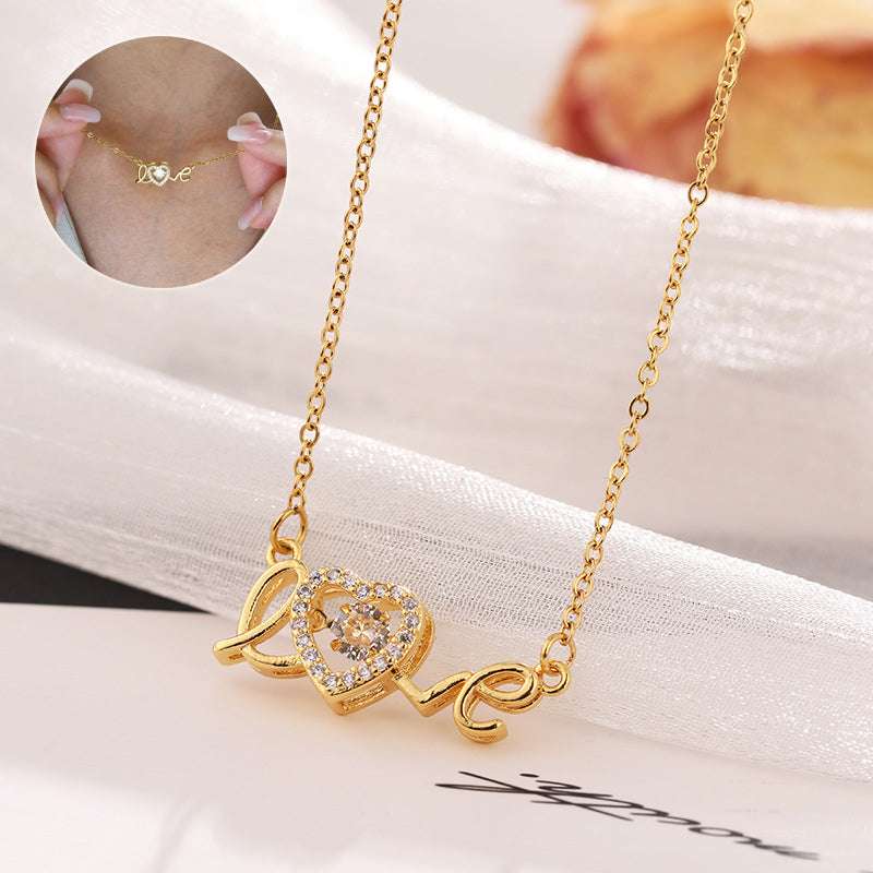 Valentines Day Gift New Stainless Steel Necklace Fashion New Love Smart Necklace Female Clavicle Chain Fashion Jewelry Woman | Orazek UK Ltd