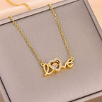 Valentines Day Gift New Stainless Steel Necklace Fashion New Love Smart Necklace Female Clavicle Chain Fashion Jewelry Woman | Orazek UK Ltd