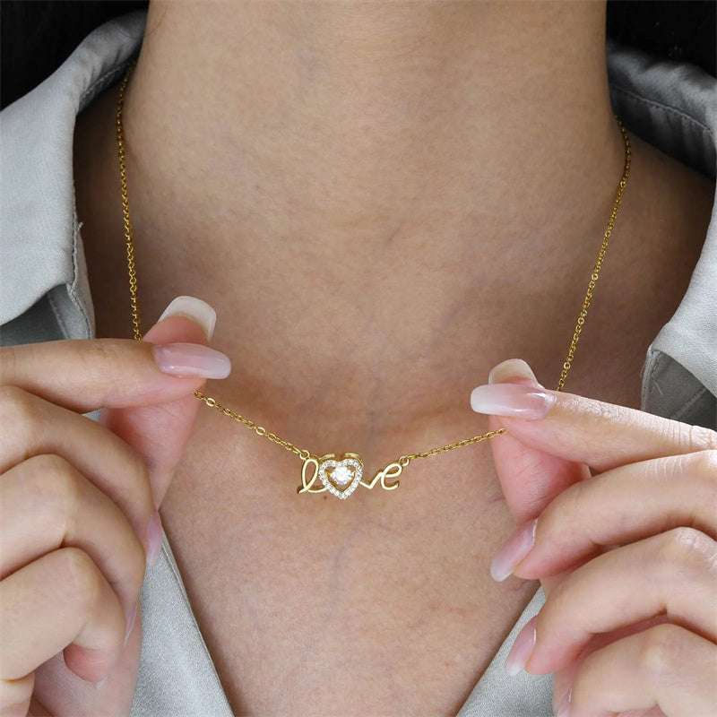 Valentines Day Gift New Stainless Steel Necklace Fashion New Love Smart Necklace Female Clavicle Chain Fashion Jewelry Woman | Orazek UK Ltd