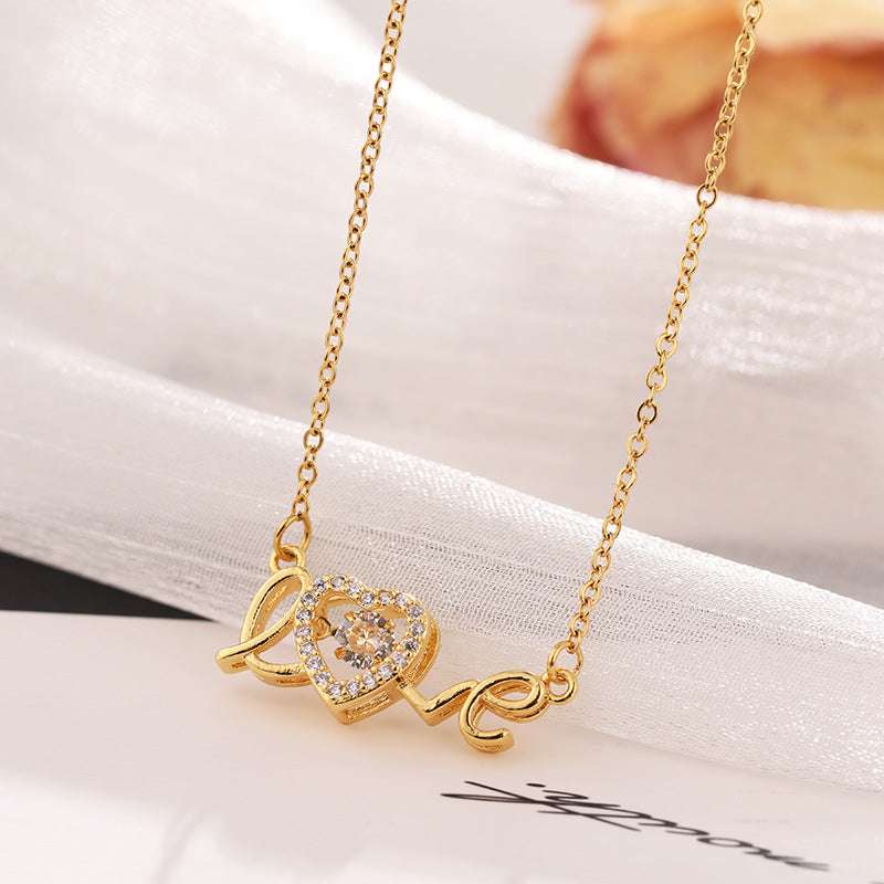Valentines Day Gift New Stainless Steel Necklace Fashion New Love Smart Necklace Female Clavicle Chain Fashion Jewelry Woman | Orazek UK Ltd