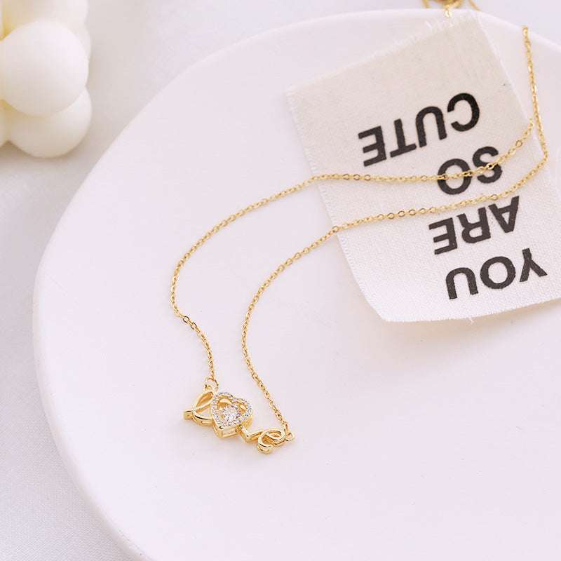 Valentines Day Gift New Stainless Steel Necklace Fashion New Love Smart Necklace Female Clavicle Chain Fashion Jewelry Woman | Orazek UK Ltd