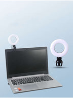 Video Conference 4 Inch Fill Light Computer Live Photography Light LED Selfie Light USB Powered Round Camera Lamp Dimmable LED Ring Light With Phone Holder | Orazek UK Ltd