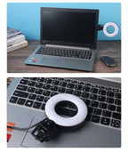 Video Conference 4 Inch Fill Light Computer Live Photography Light LED Selfie Light USB Powered Round Camera Lamp Dimmable LED Ring Light With Phone Holder | Orazek UK Ltd