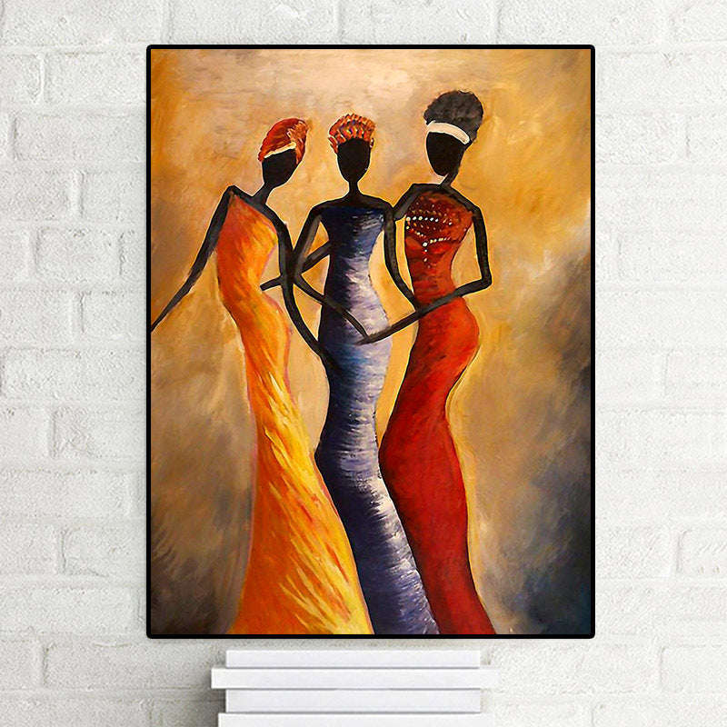 Vintage African American Woman Portrait  Poster Art Wall Living Room Decoration Canvas Painting Orazek UK Ltd