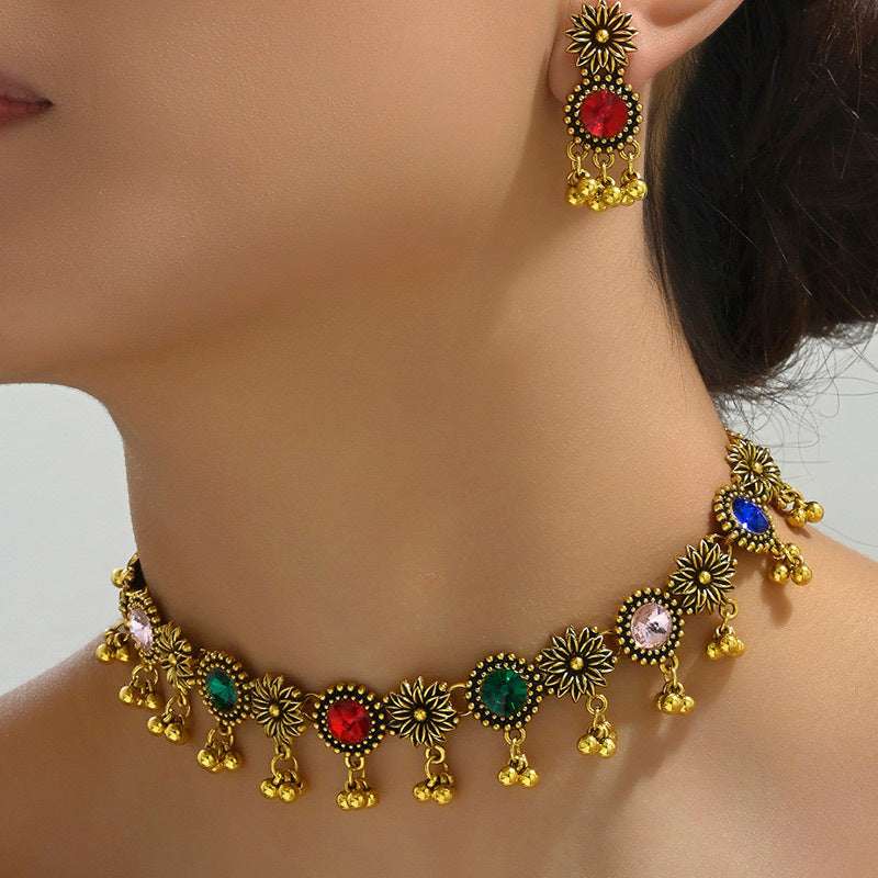 Vintage Flower Sparkling Diamond Drip Earrings Women's Necklace Earrings | Orazek UK Ltd
