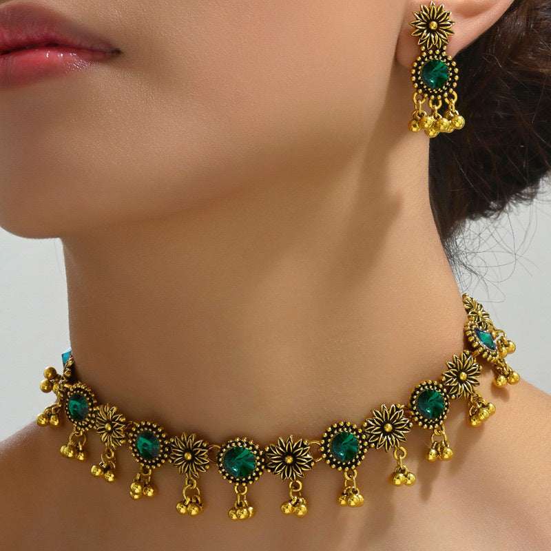 Vintage Flower Sparkling Diamond Drip Earrings Women's Necklace Earrings | Orazek UK Ltd