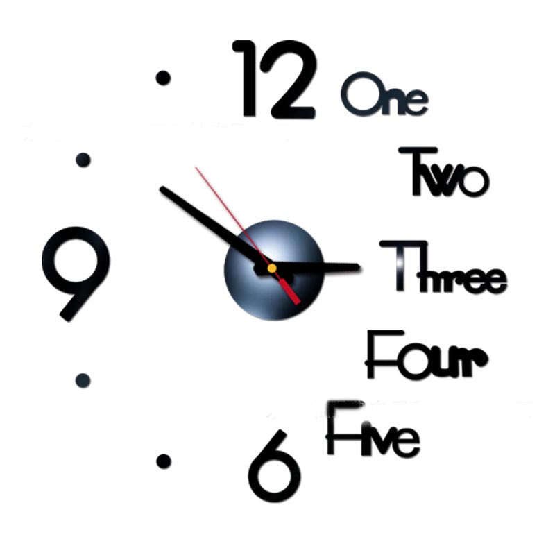 Wall Clock Metal Quartz Watch Clocks 3d Diy Home Decoration Acrylic Mirror Stickers Modern Needle | Orazek UK Ltd