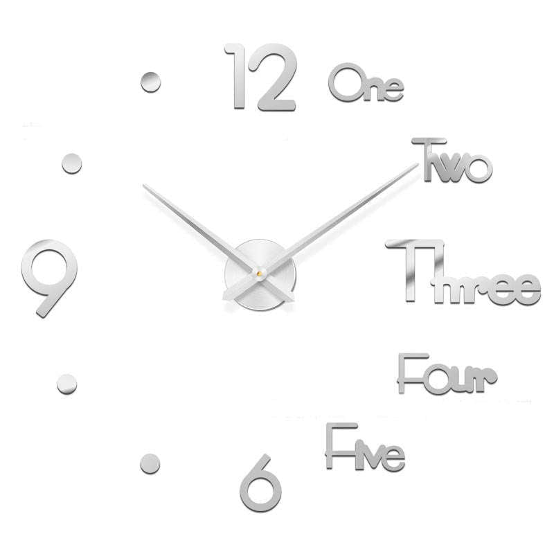 Wall Clock Metal Quartz Watch Clocks 3d Diy Home Decoration Acrylic Mirror Stickers Modern Needle | Orazek UK Ltd