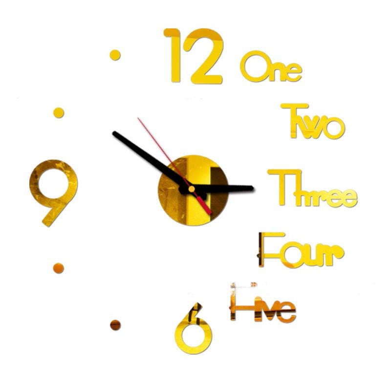 Wall Clock Metal Quartz Watch Clocks 3d Diy Home Decoration Acrylic Mirror Stickers Modern Needle | Orazek UK Ltd