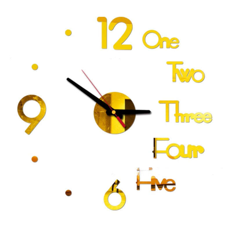 Wall Clock Metal Quartz Watch Clocks 3d Diy Home Decoration Acrylic Mirror Stickers Modern Needle Orazek UK Ltd