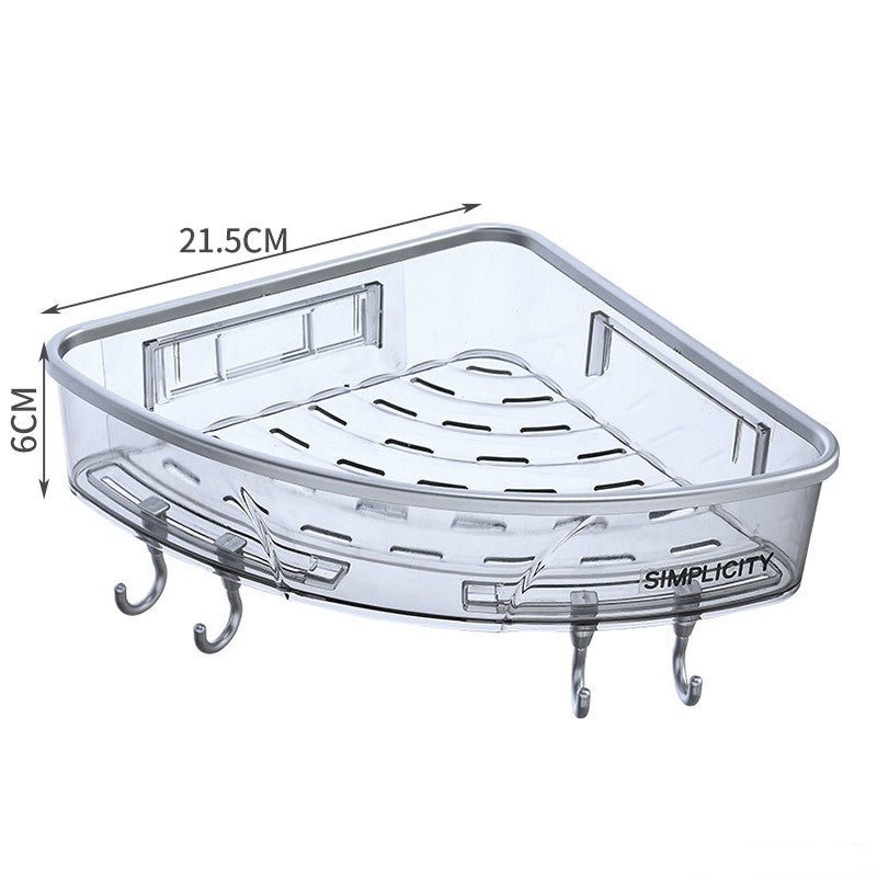 Wall-Mounted Triangle Storagex Rack Bathroom Shelf With Towel Bar Hooks Organizer For Bath Household Items Bathroom Accessories | Orazek UK Ltd
