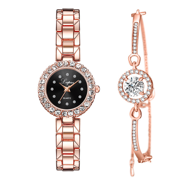Watches-Set Bangle Clock Bracelet Wrist-Watch Quartz Women Fashion Ladies Brand Luxury | Orazek UK Ltd