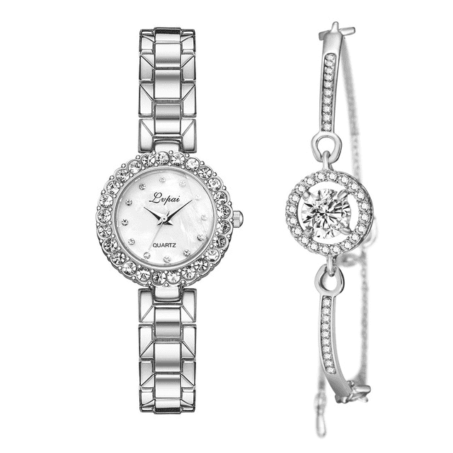 Watches-Set Bangle Clock Bracelet Wrist-Watch Quartz Women Fashion Ladies Brand Luxury | Orazek UK Ltd