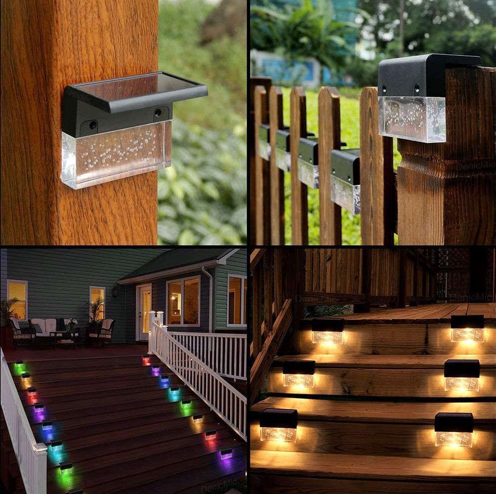 Waterproof New RGB LED Solar Light Step Fence Light Orazek UK Ltd