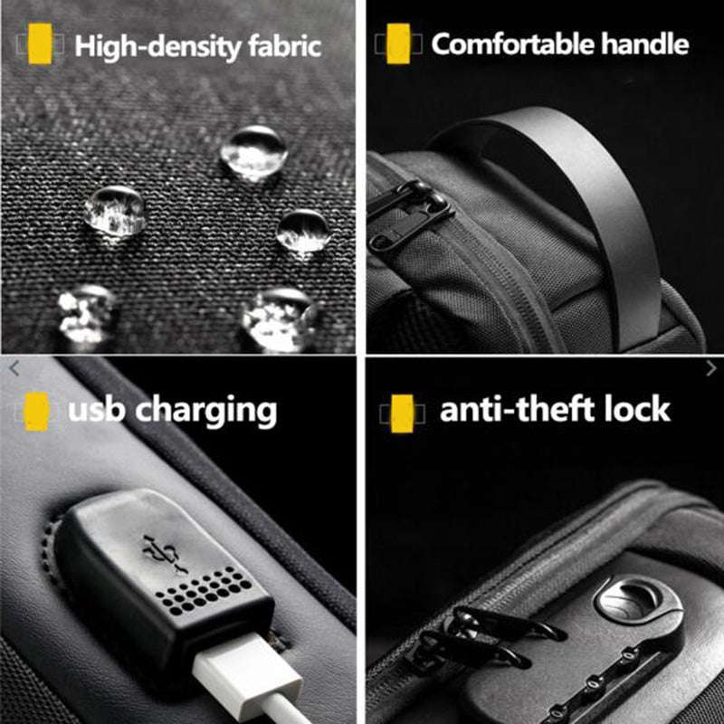 Waterproof USB Anti-theft Bag Men Oxford Crossbody Shoulder Bag Sling Multifunction Short Travel Messenger Chest Pack | Orazek UK Ltd