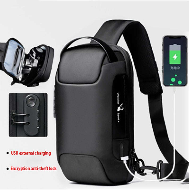 Waterproof USB Anti-theft Bag Men Oxford Crossbody Shoulder Bag Sling Multifunction Short Travel Messenger Chest Pack | Orazek UK Ltd