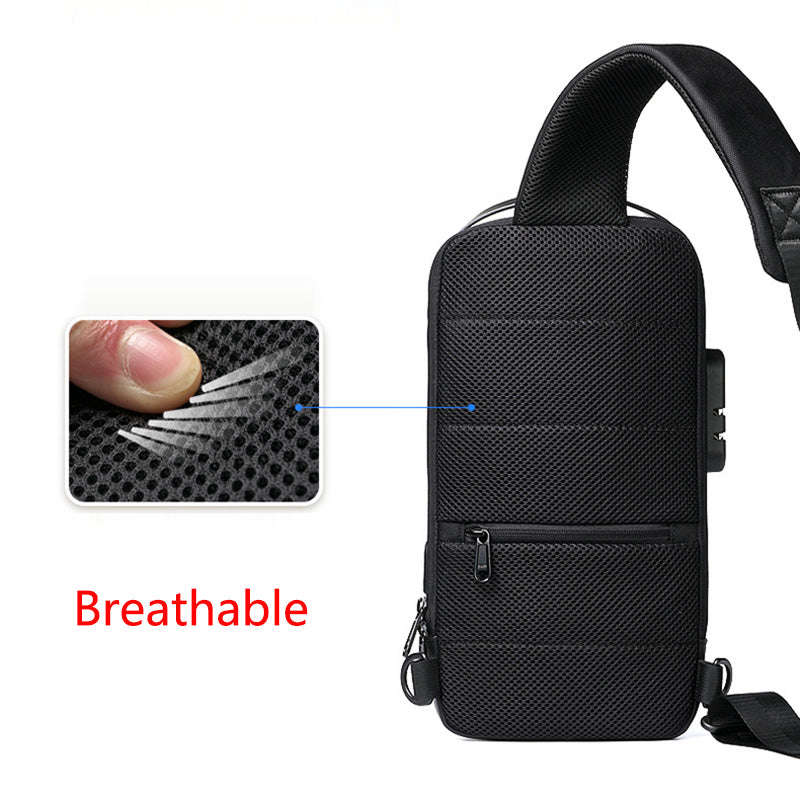 Waterproof USB Anti-theft Bag Men Oxford Crossbody Shoulder Bag Sling Multifunction Short Travel Messenger Chest Pack | Orazek UK Ltd