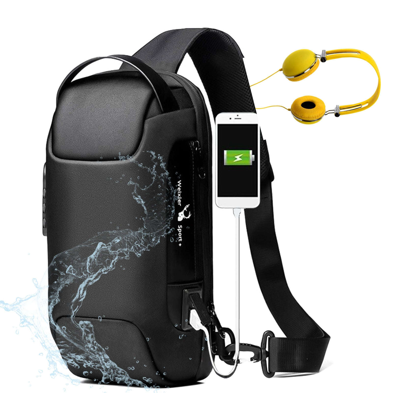 Waterproof USB Anti-theft Bag Men Oxford Crossbody Shoulder Bag Sling Multifunction Short Travel Messenger Chest Pack | Orazek UK Ltd
