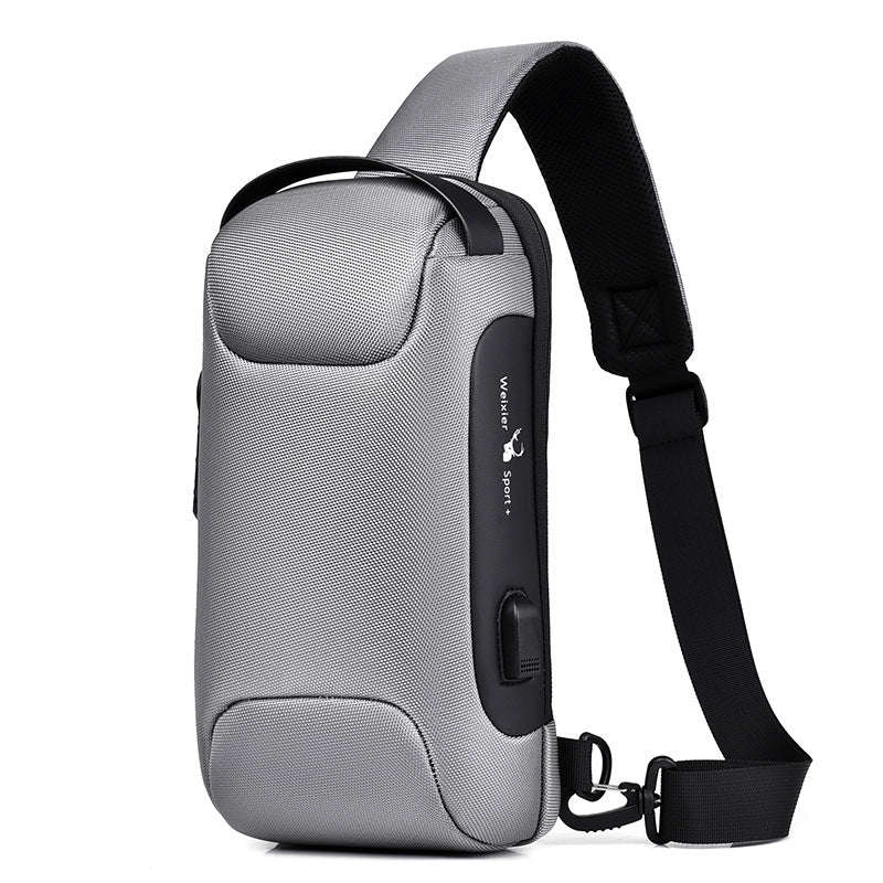 Waterproof USB Anti-theft Bag Men Oxford Crossbody Shoulder Bag Sling Multifunction Short Travel Messenger Chest Pack | Orazek UK Ltd