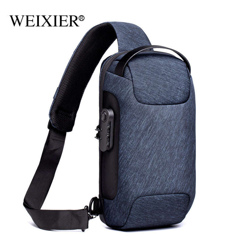 Waterproof USB Anti-theft Bag Men Oxford Crossbody Shoulder Bag Sling Multifunction Short Travel Messenger Chest Pack | Orazek UK Ltd