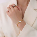 White Sea Shell Peach Heart-shaped Chain Bracelet Jewelry | Orazek UK Ltd