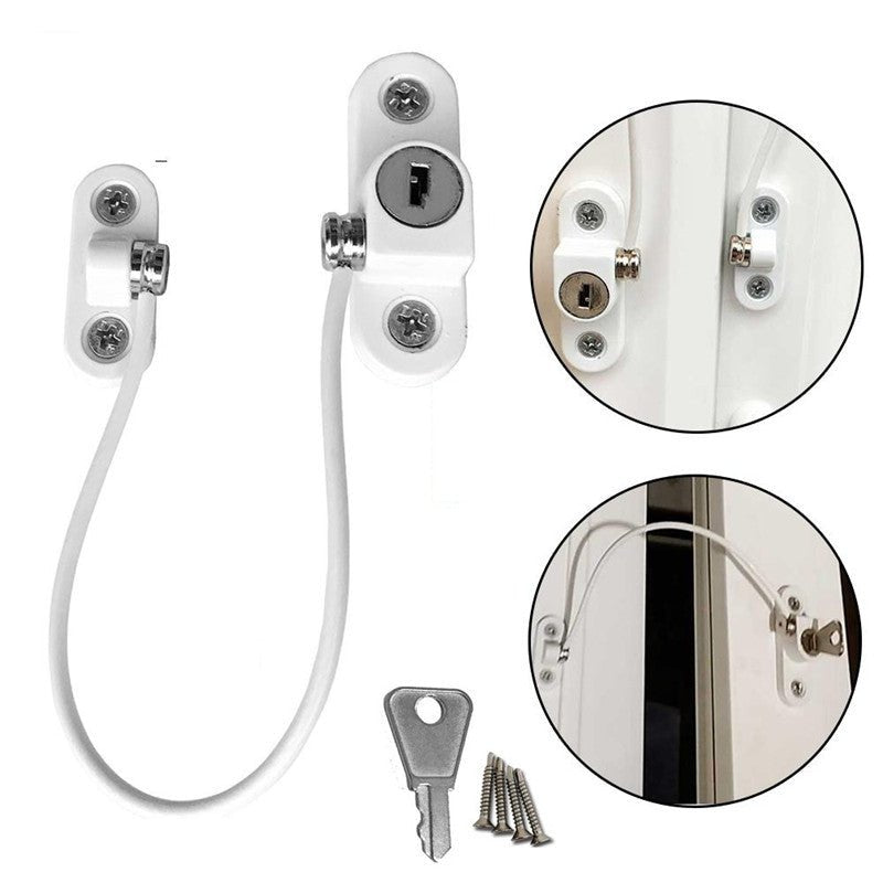 Window Security Chain Lock Window Cable Lock Restrictor Multifunctional Window Lock Door Security Guard for Baby Safety 1Pcs | Orazek UK Ltd