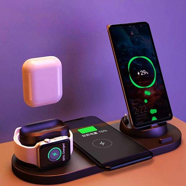 Wireless Charger For IPhone Fast Charger For Phone Fast Charging Pad For Phone Watch 6 In 1 Charging Dock Station | Orazek UK Ltd