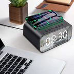 Wireless Charging Bluetooth Speaker Clock Led Alarm Clock Audio Wireless Charging Bluetooth Speaker | Orazek UK Ltd