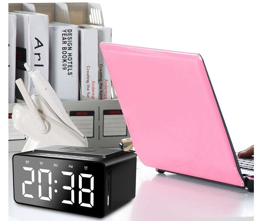 Wireless Charging Bluetooth Speaker Clock Led Alarm Clock Audio Wireless Charging Bluetooth Speaker | Orazek UK Ltd