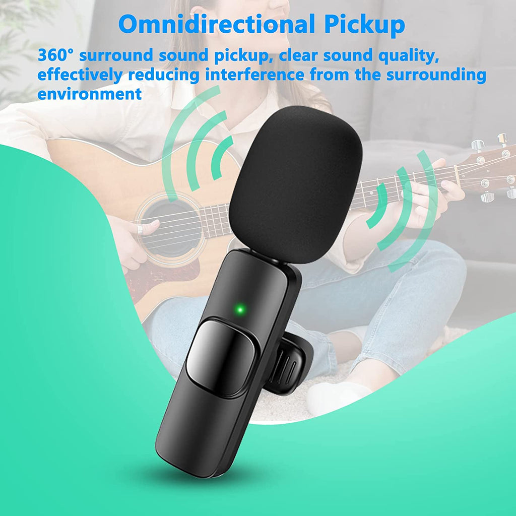 Wireless Lavalier Lapel Microphone For IPhone IPad Professional Wireless Clip Mic - Cordless Omnidirectional Condenser Recording Mic For Interview Video Podcast Vlog YouTube | Orazek UK Ltd