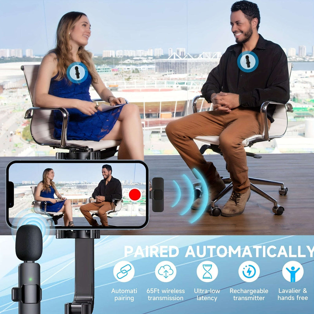Wireless Lavalier Lapel Microphone For IPhone IPad Professional Wireless Clip Mic - Cordless Omnidirectional Condenser Recording Mic For Interview Video Podcast Vlog YouTube | Orazek UK Ltd