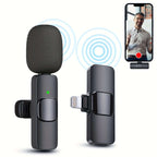 Wireless Lavalier Lapel Microphone For IPhone IPad Professional Wireless Clip Mic - Cordless Omnidirectional Condenser Recording Mic For Interview Video Podcast Vlog YouTube | Orazek UK Ltd