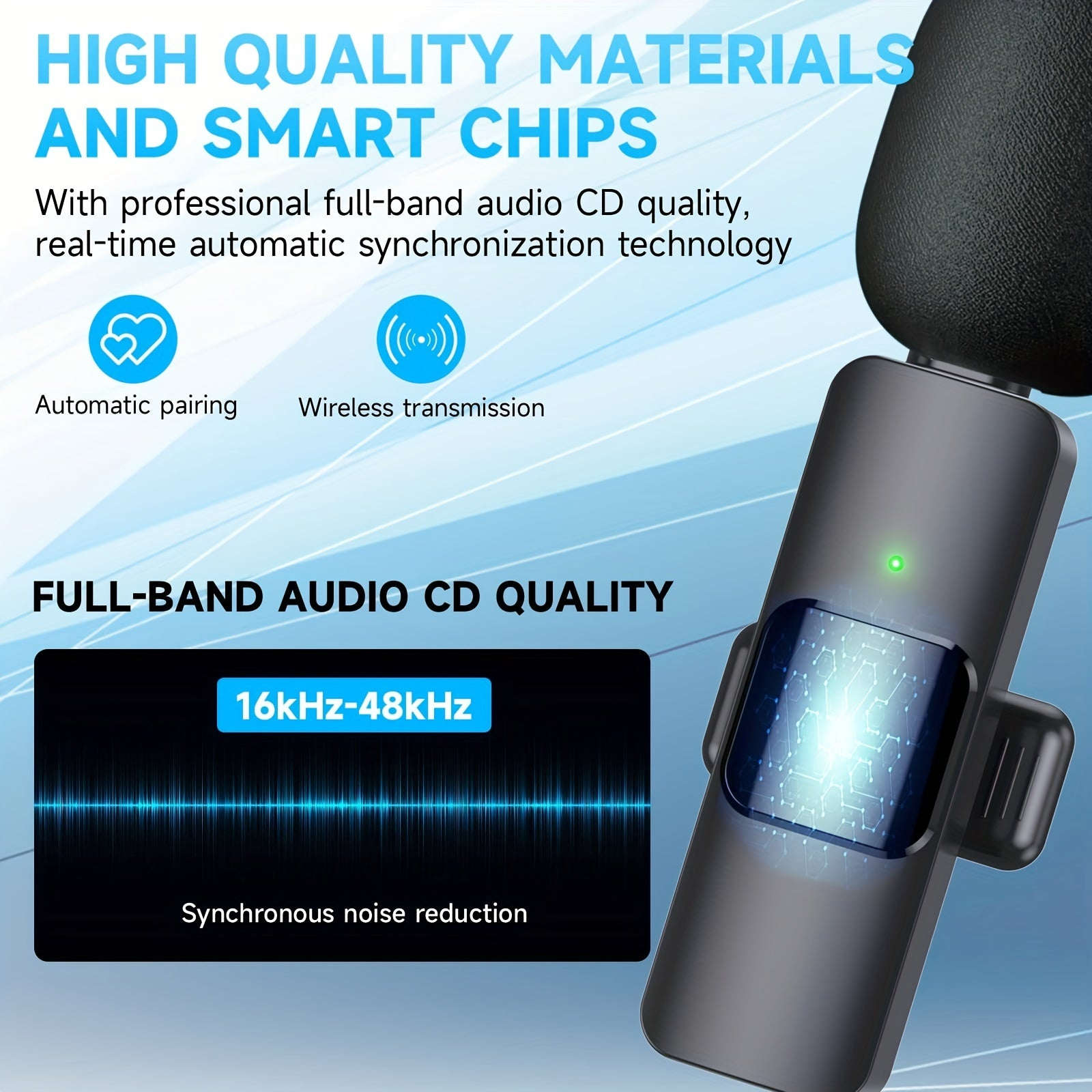 Wireless Lavalier Lapel Microphone For IPhone IPad Professional Wireless Clip Mic - Cordless Omnidirectional Condenser Recording Mic For Interview Video Podcast Vlog YouTube | Orazek UK Ltd