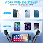 Wireless Lavalier Lapel Microphone For IPhone IPad Professional Wireless Clip Mic - Cordless Omnidirectional Condenser Recording Mic For Interview Video Podcast Vlog YouTube | Orazek UK Ltd