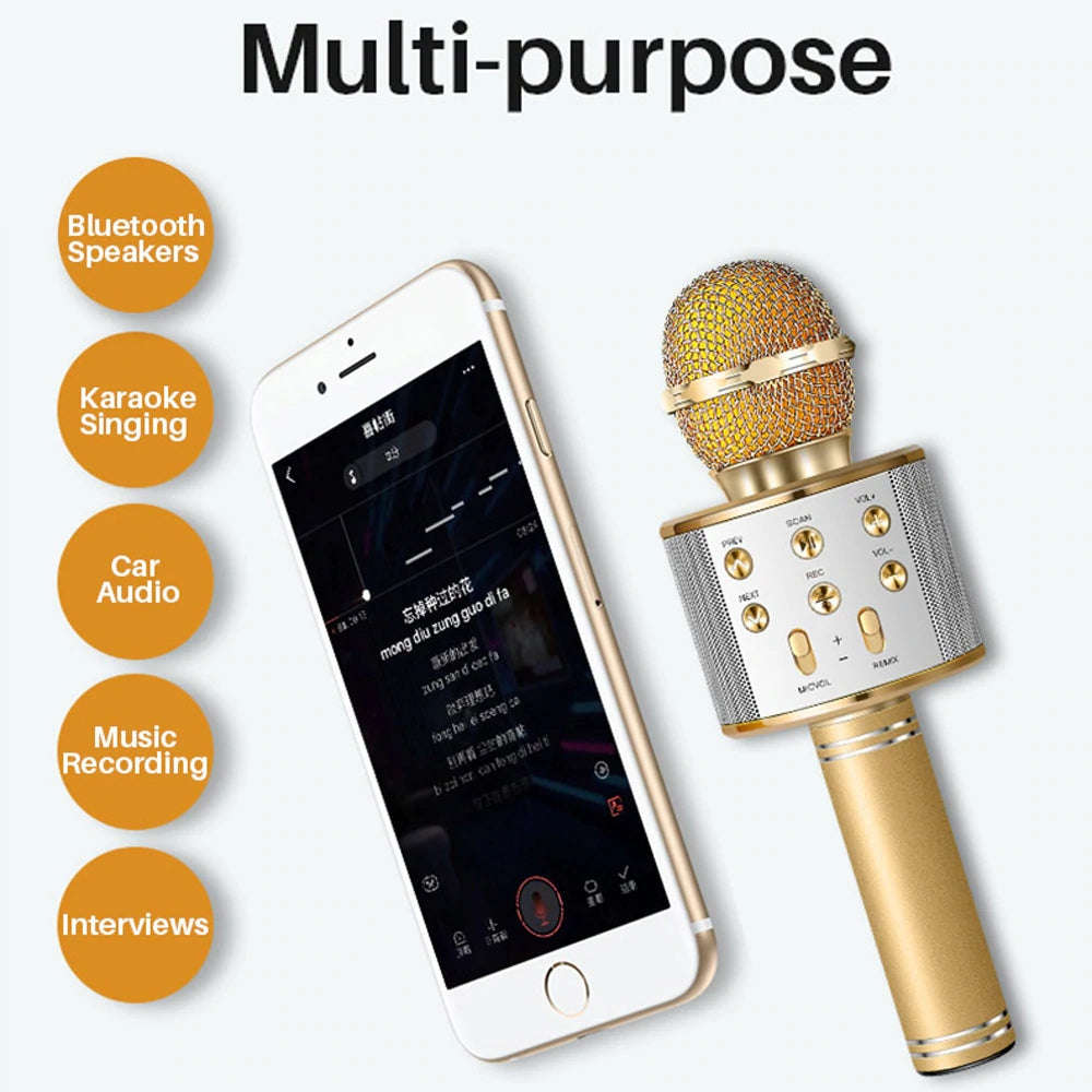 Wireless Microphone Portable Bluetooth Mini Home Ktv For Music Playing Singing Speaker Player | Orazek UK Ltd
