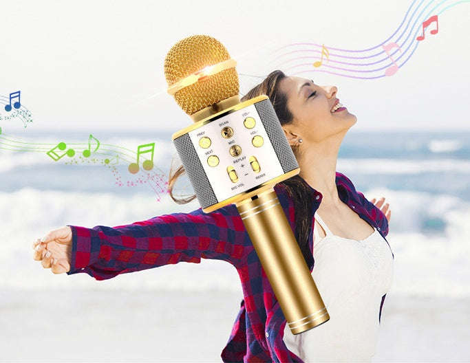 Wireless Microphone Portable Bluetooth Mini Home Ktv For Music Playing Singing Speaker Player | Orazek UK Ltd