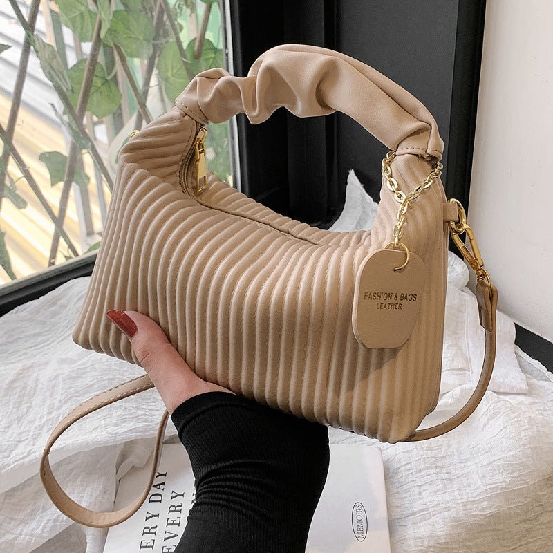Women Fashion Crossbody Bag PU Leather Pleated Cloud Small Tote Bags Casual Simple Elegant Temperament Messenger Bags | Orazek UK Ltd