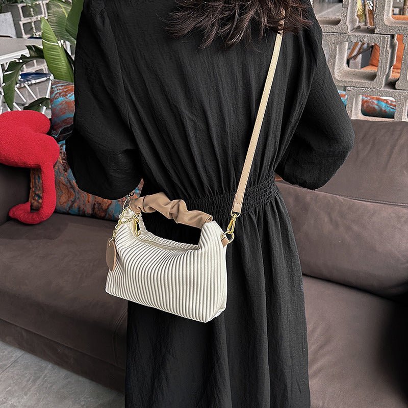 Women Fashion Crossbody Bag PU Leather Pleated Cloud Small Tote Bags Casual Simple Elegant Temperament Messenger Bags | Orazek UK Ltd