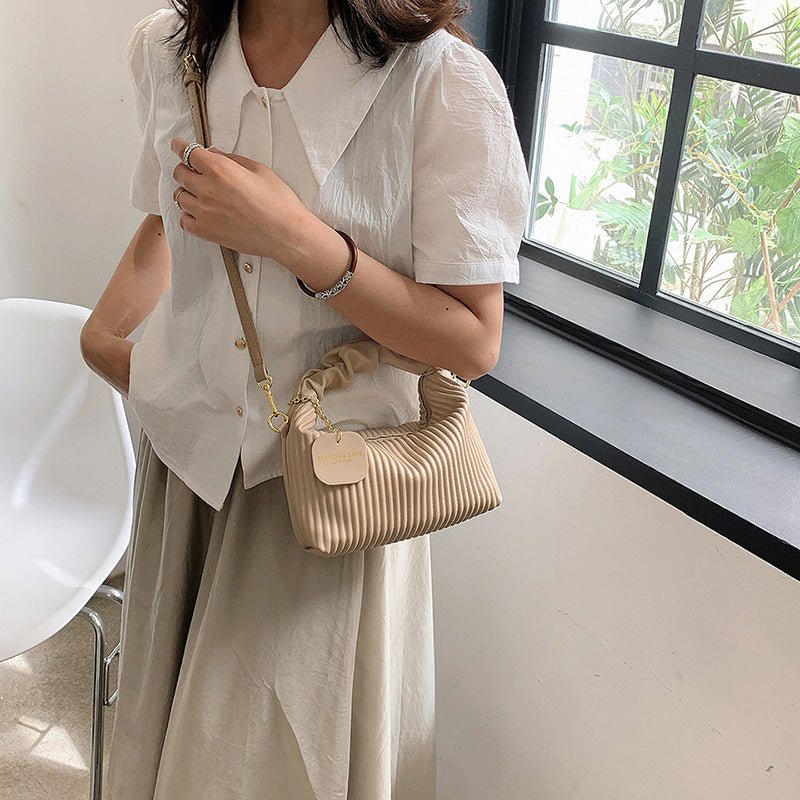 Women Fashion Crossbody Bag PU Leather Pleated Cloud Small Tote Bags Casual Simple Elegant Temperament Messenger Bags | Orazek UK Ltd