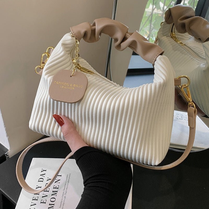 Women Fashion Crossbody Bag PU Leather Pleated Cloud Small Tote Bags Casual Simple Elegant Temperament Messenger Bags | Orazek UK Ltd