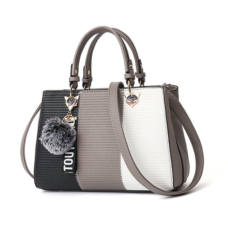 Women Hairball Ornaments Totes Patchwork Handbag Party Purse Ladies Messenger Crossbody Shoulder Bags Women Handbags | Orazek UK Ltd