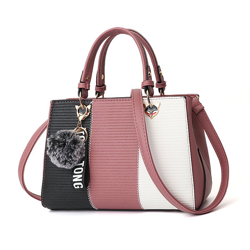 Women Hairball Ornaments Totes Patchwork Handbag Party Purse Ladies Messenger Crossbody Shoulder Bags Women Handbags | Orazek UK Ltd