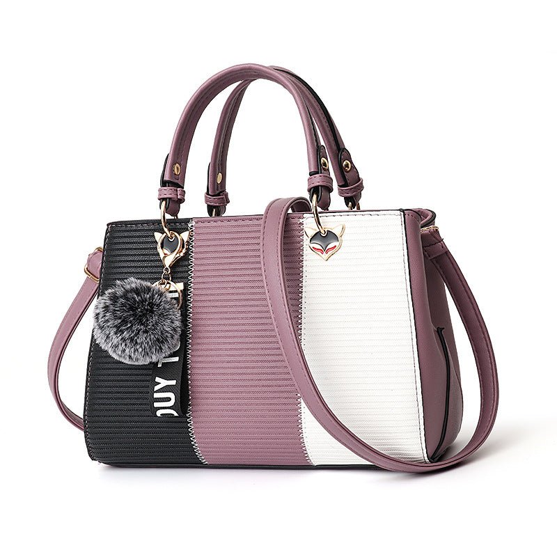 Women Hairball Ornaments Totes Patchwork Handbag Party Purse Ladies Messenger Crossbody Shoulder Bags Women Handbags | Orazek UK Ltd
