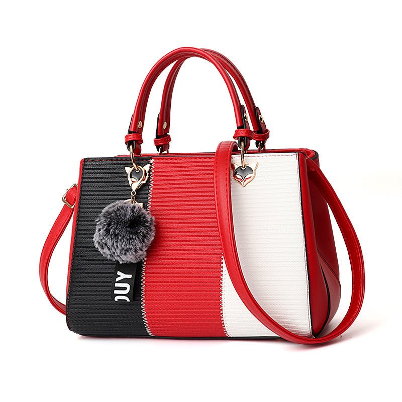 Women Hairball Ornaments Totes Patchwork Handbag Party Purse Ladies Messenger Crossbody Shoulder Bags Women Handbags | Orazek UK Ltd